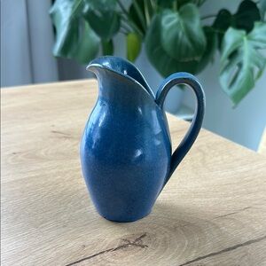 Elegant Blue Ceramic Pitcher 5 inches tall